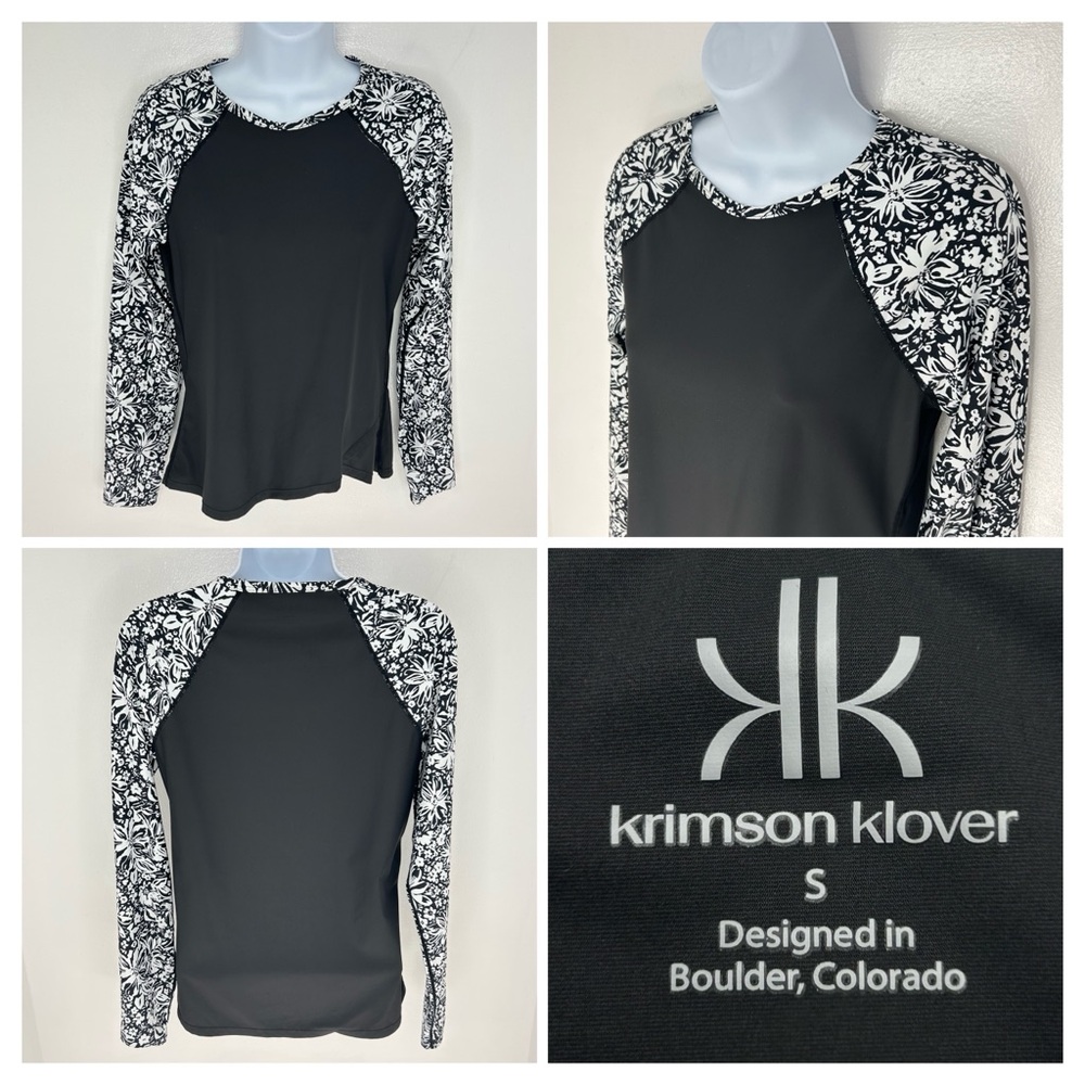 Krimson Klover Womens Small Long Sleeve Floral Raglan Top UPF Sun Shirt Outdoor‎